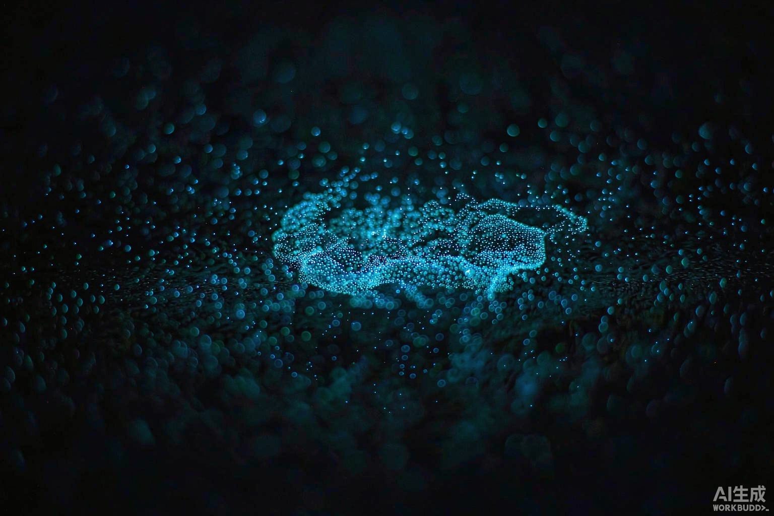 水中悬浮的发光微粒